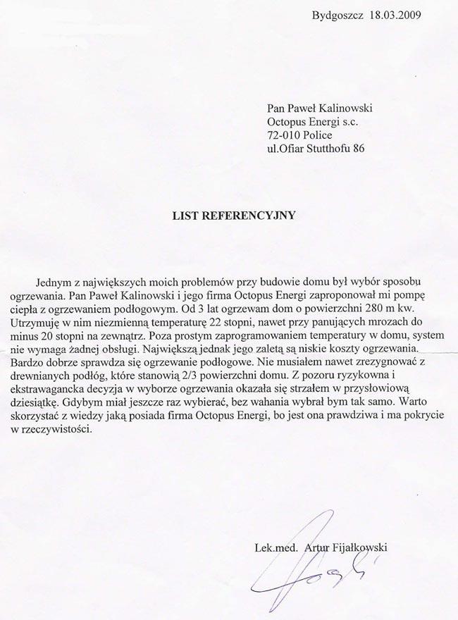 list referencyjny